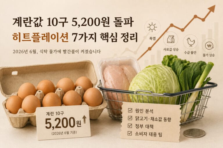 계란값 10구 5,200원 돌파, 히트플레이션 7가지 핵심 정리