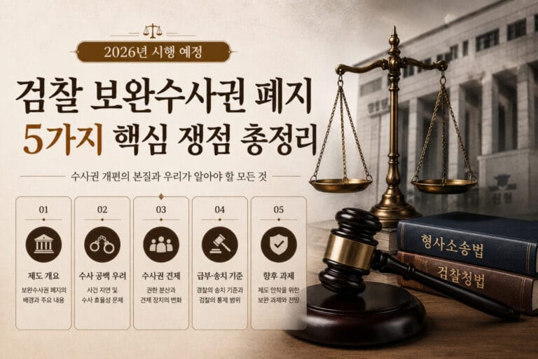 검찰 보완수사권 폐지 2026년 5가지 핵심 쟁점 총정리
