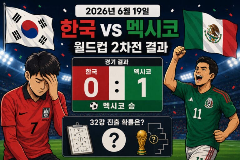 2026 월드컵 2차전 결과 총정리, 32강 진출 확률부터 다른 조 소식까지